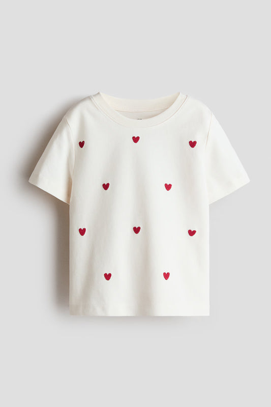 Camisa blanca corazones rojos H&M 1302424051