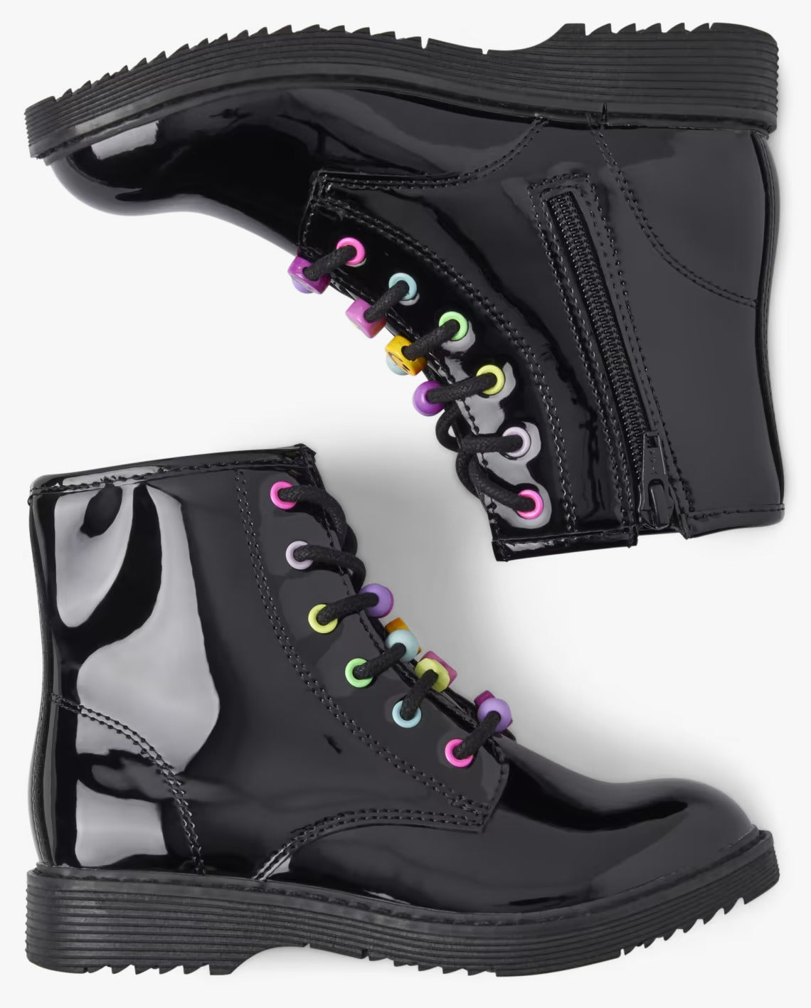 Botas botines burritos negros Childrens place charol caritas