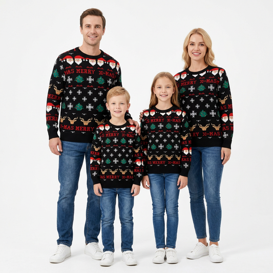 Sueter navideño negro niña niño dama caballero mujer hombre 690/490