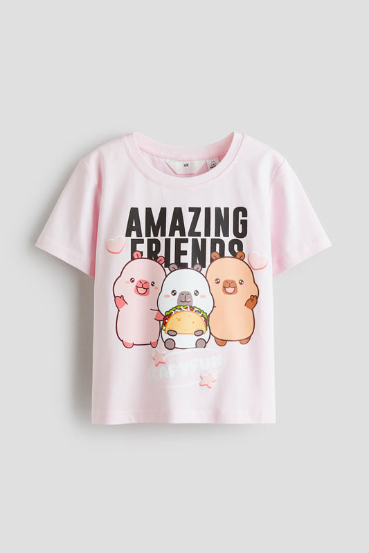 Camisa rosada capibara niña H&M 1360225001