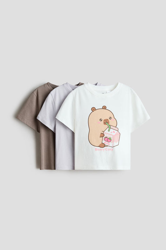 Set 3 camisas capibara multicolor H&M 0937175111