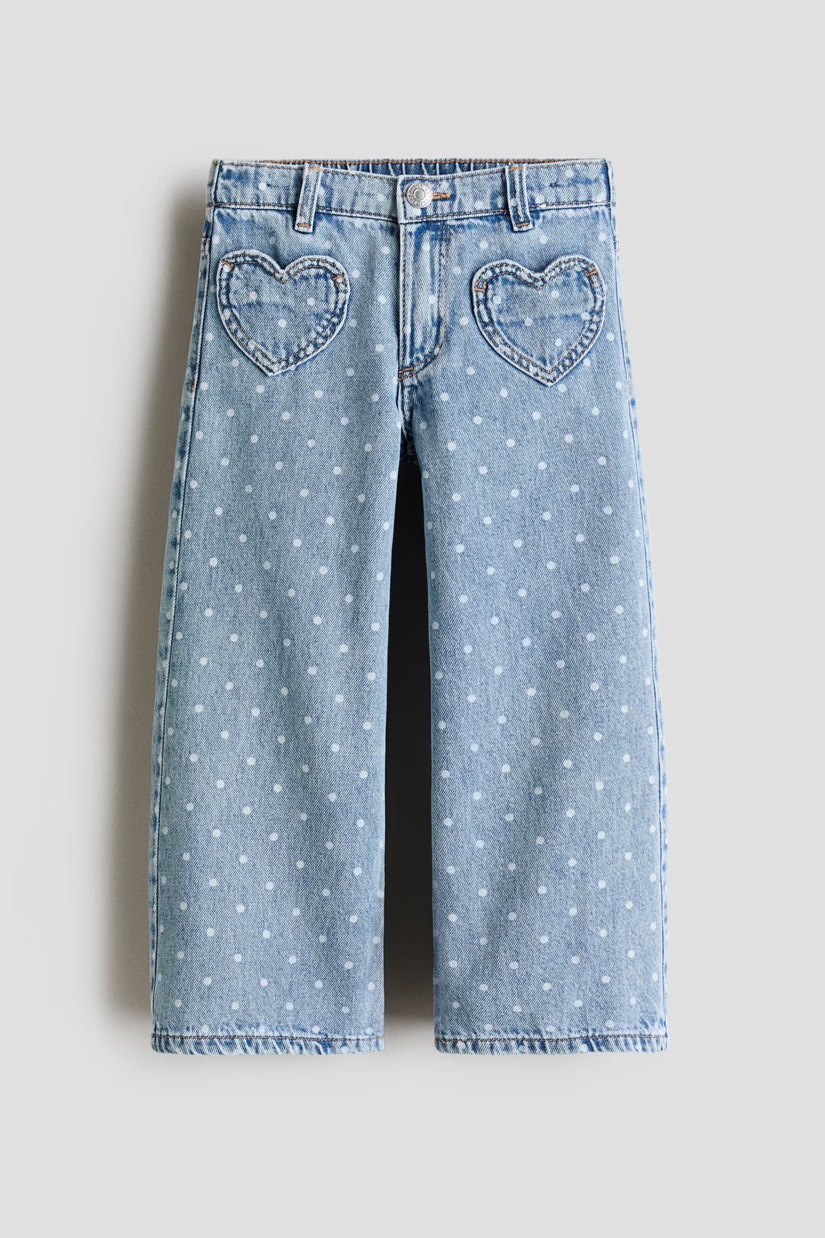 Pantalon jeans azul celeste polka dot puntos corazon niña H&M 1353272003