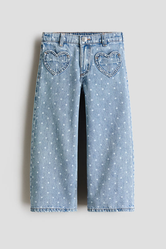 Pantalon jeans azul celeste polka dot puntos corazon niña H&M 1353272003