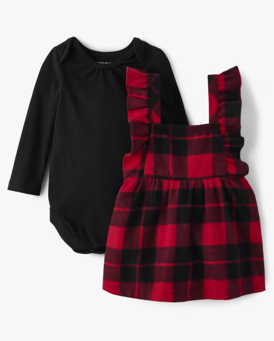 Vestido overall cuadros Children's Place  03m a 9m  12565488