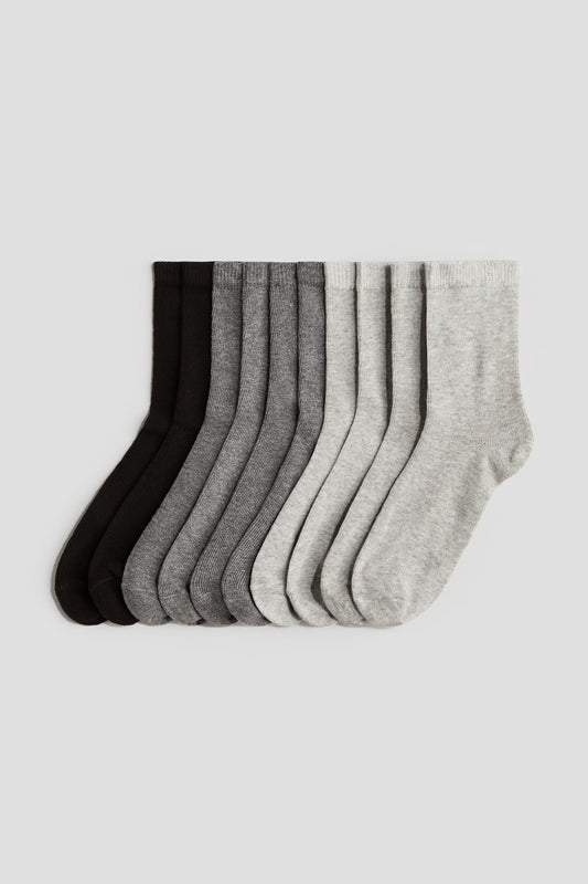 Set 10 calcetines gris negro bebe niño H&M 1060473001
