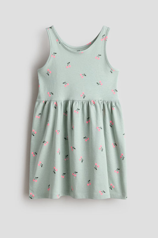 Vestido verde cerezas niña H&M 1157735134
