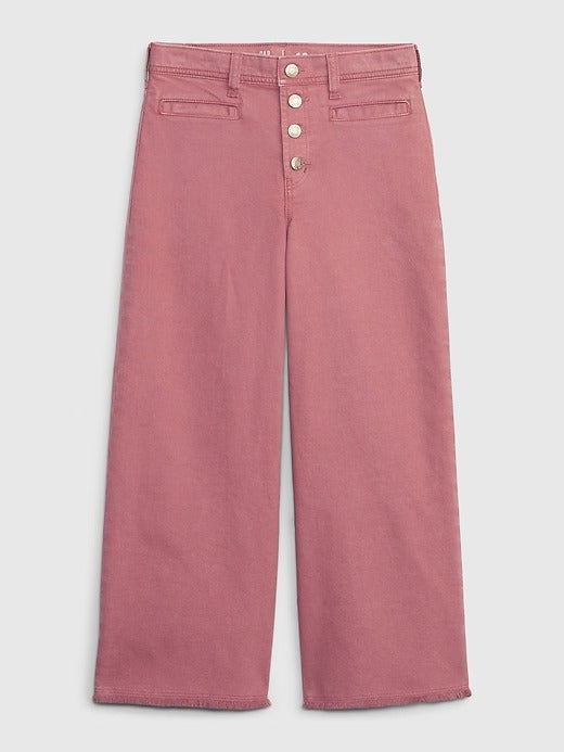 Pantalon rosado Jeans ancho Gap Niña Wide leg