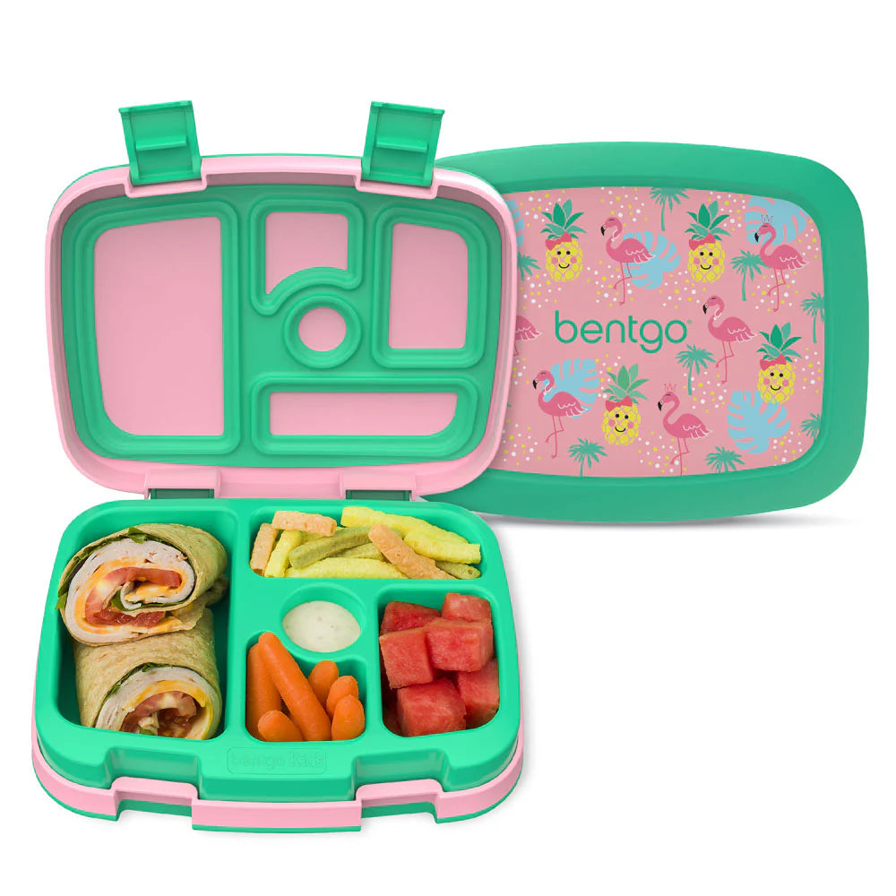Contenedor lonchera rosada verde niña comida Bentgo bento Flamingos Piñas