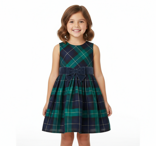 Vestido verde cuadros niña Henry And Hope 21455600