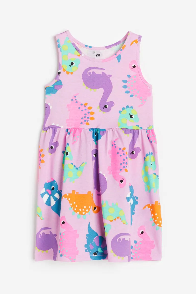 Vestido H&M dinosaurios morado colores