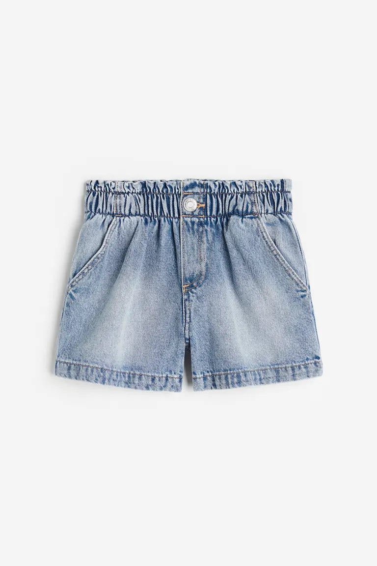 Short jeans azul pálido paperbag H&M niña