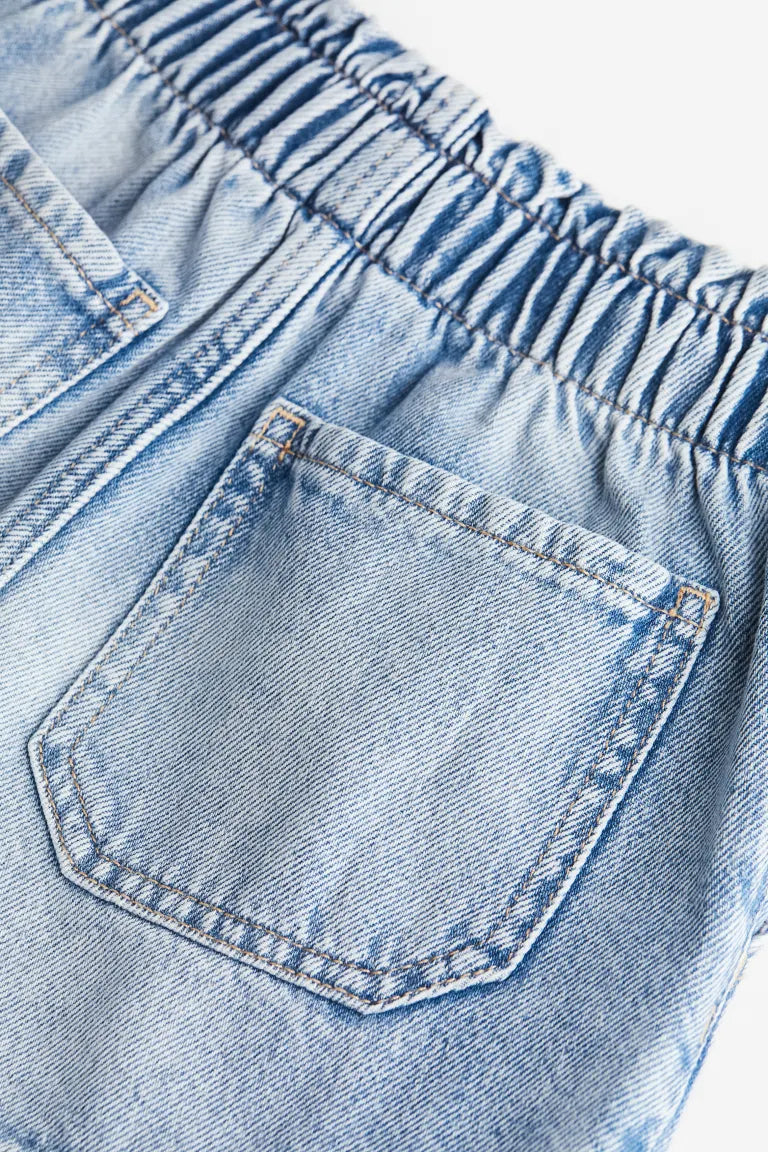 Short jeans azul pálido paperbag H&M niña