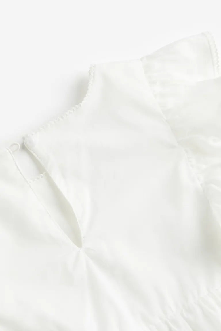 Vestido blanco encaje fino niña H&M 06227440