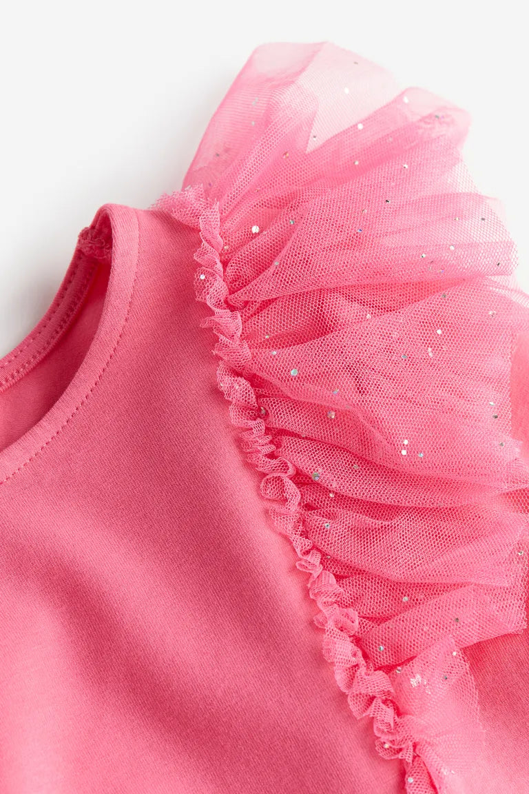 Camisa rosada ruffle h&m niña manga larga