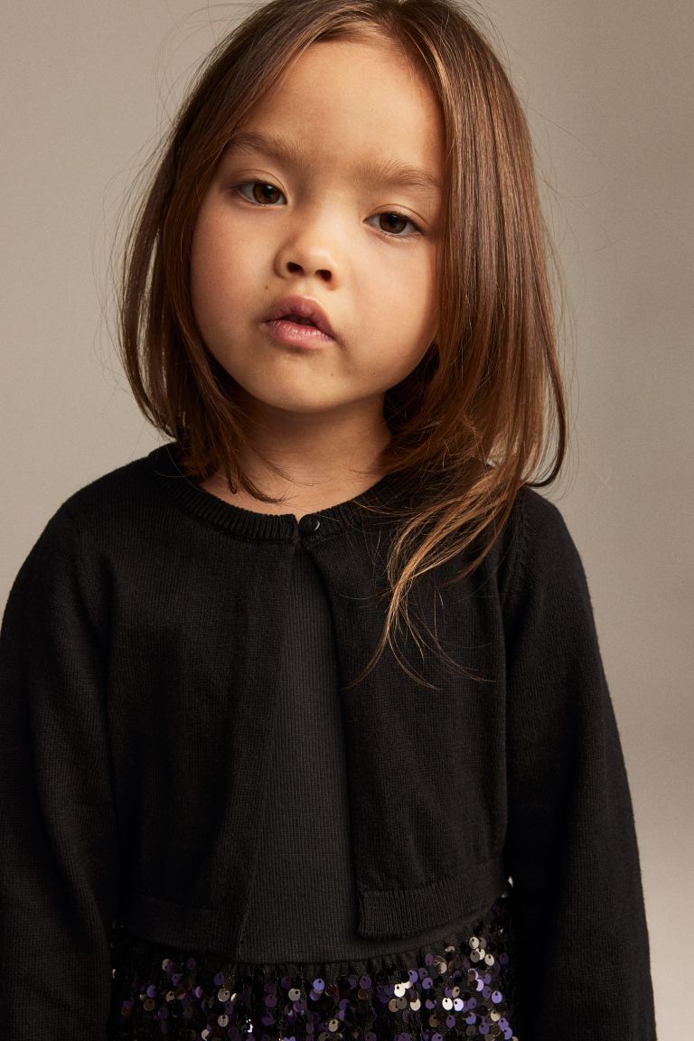 Sueter cardigan negro H&M niña 92497136