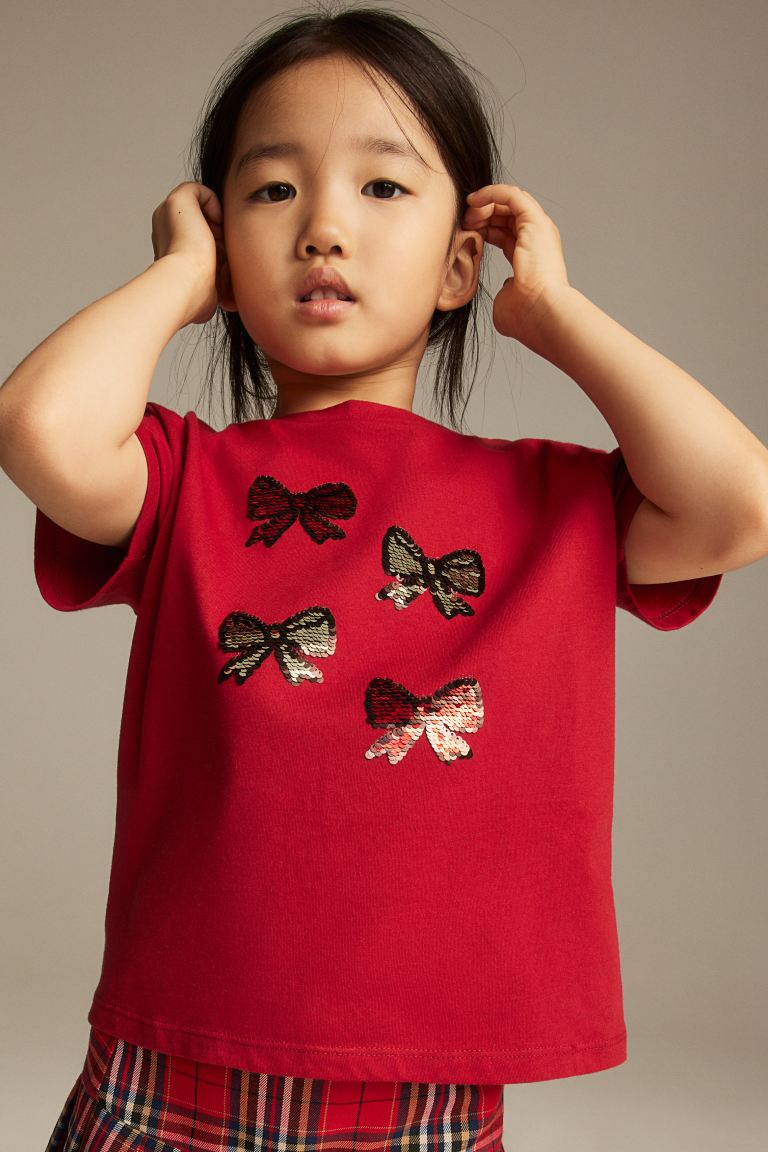 Camisa roja chongos niña H&M