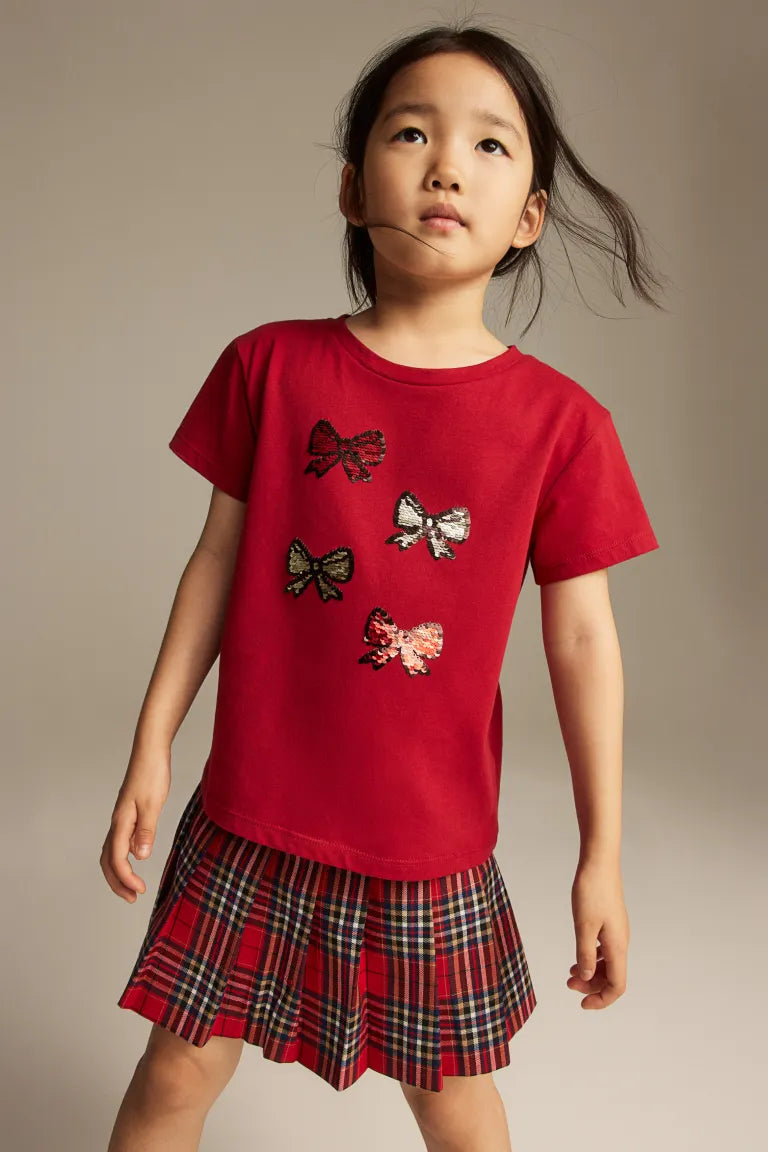 Camisa roja chongos niña H&M