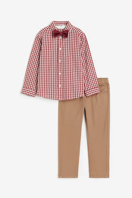 Set 4 piezas formal niño H&M corbatin camisa pantalon
