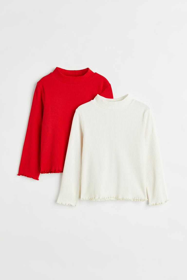 Camisa blanca o roja coello tortuga manga larga H&M niña