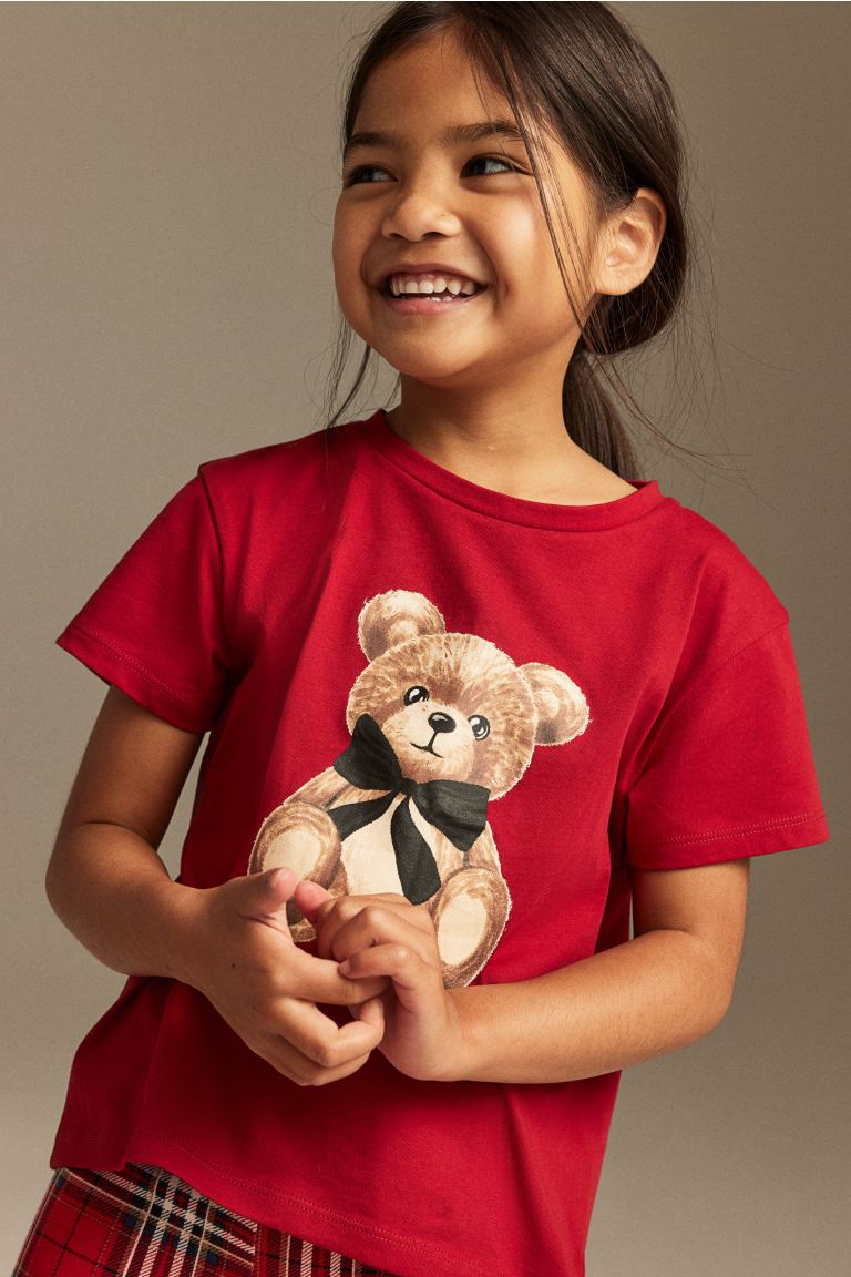 Camisa roja ositos niña H&M