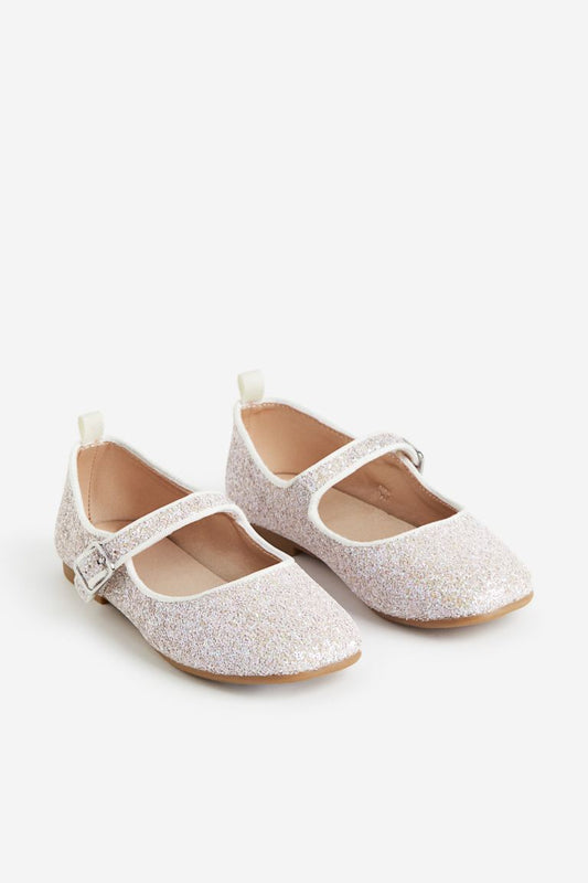 Zapatillas doradas gold pink blancas H&M Gold niña escarchadas