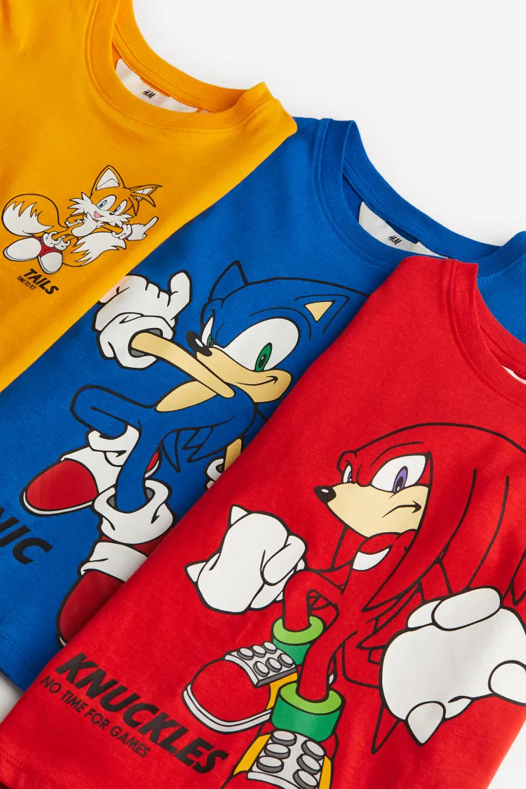 Set 3 Camisas H&M Sonic niño