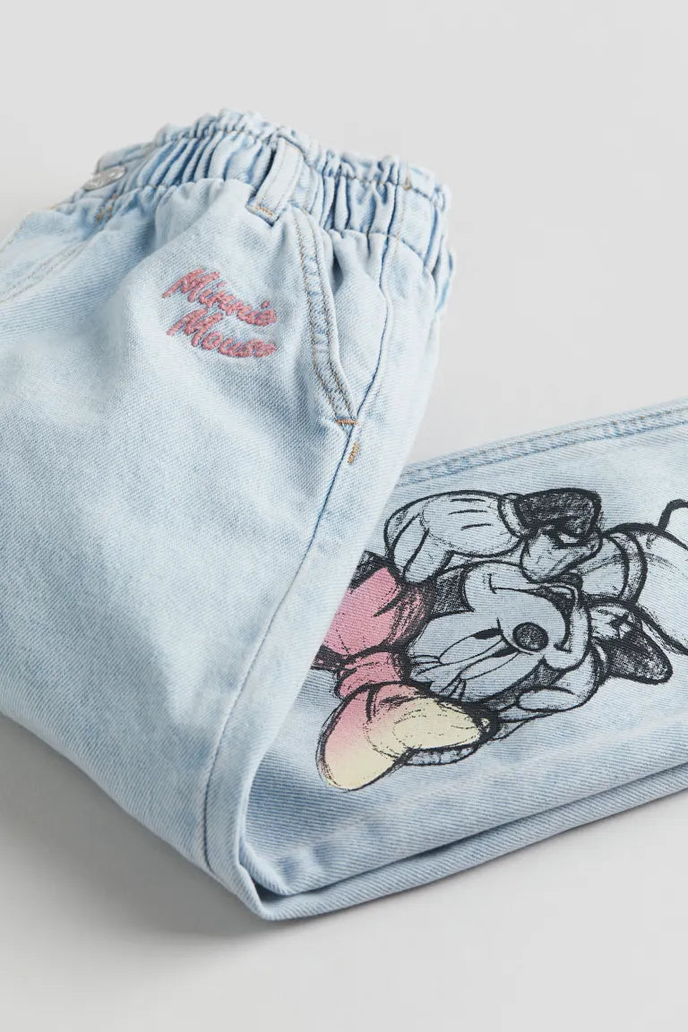 Pantalón jeans niña Minnie H&M azul claro