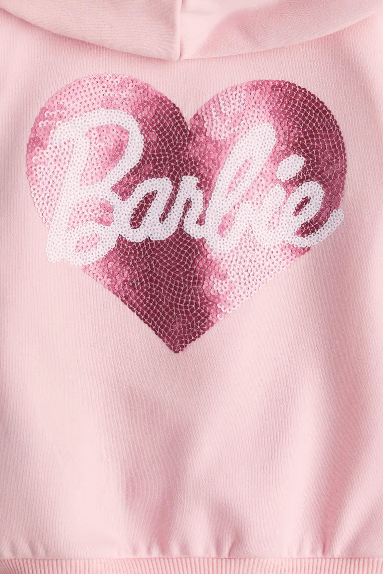 Sueter hoodie rosado barbie H&M niña 30084592