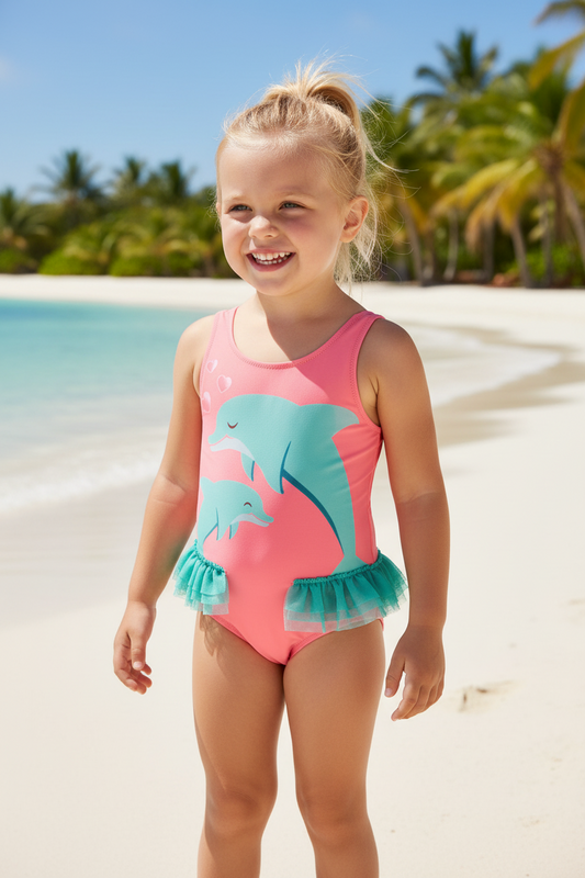 Traje de baño niña H&M delfin