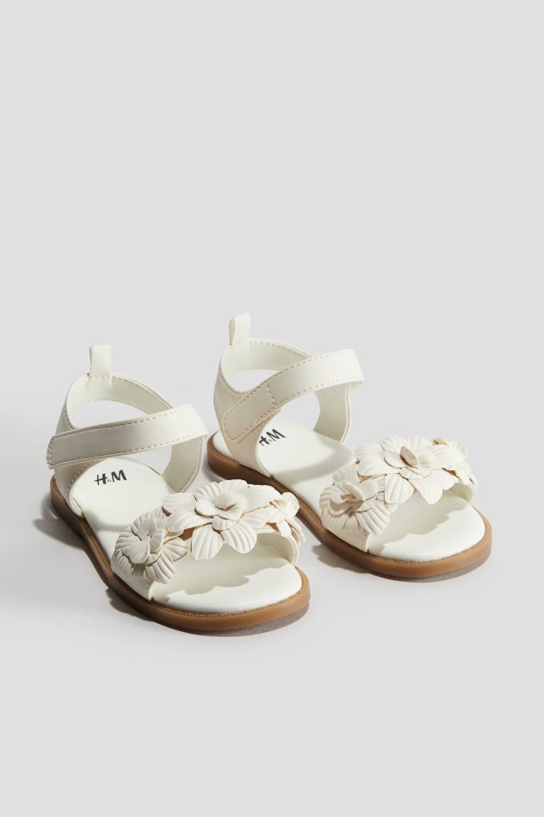 Sandalias H&M niña blancas flores