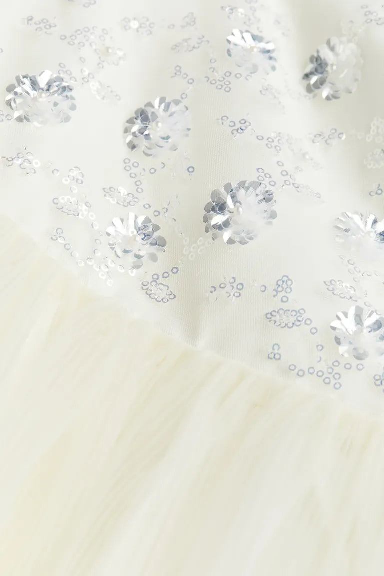 Vestido blanco niña H&M tutu tulle glitter
