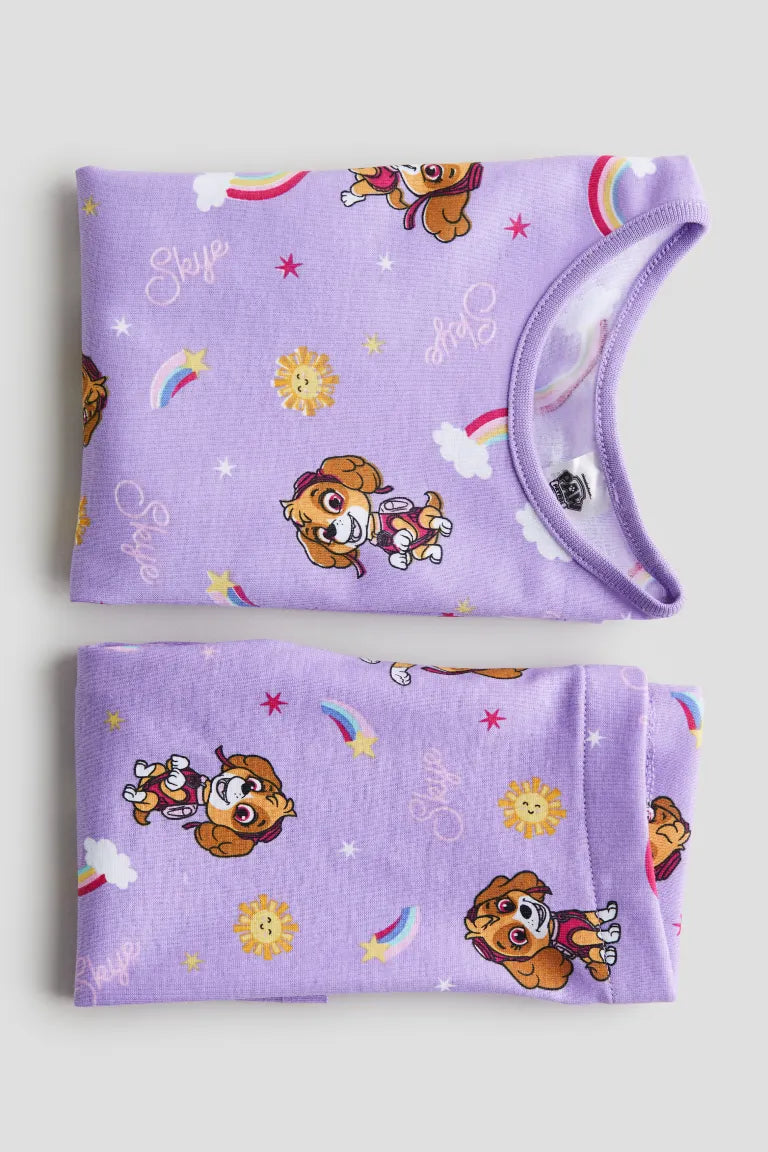 Set 2 piezas morado skye paw patrol H&M niña pijama 84945904