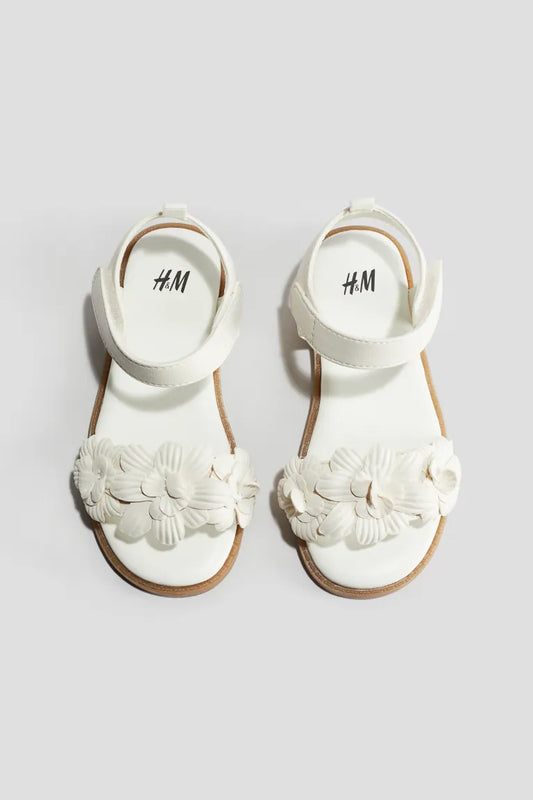 Sandalias H&M niña blancas flores
