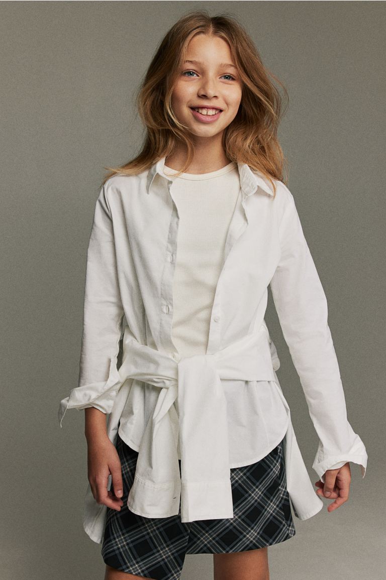 Camisa blanca formal manga larga H&M niña
