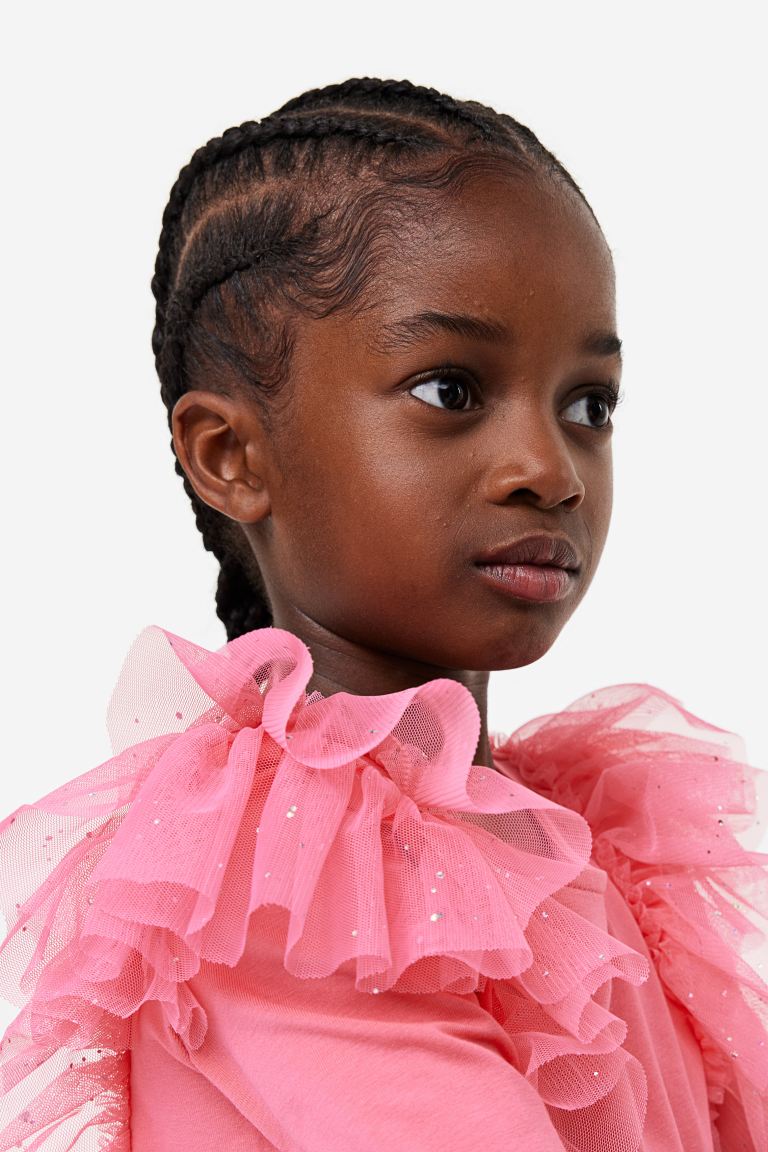 Camisa rosada ruffle h&m niña manga larga