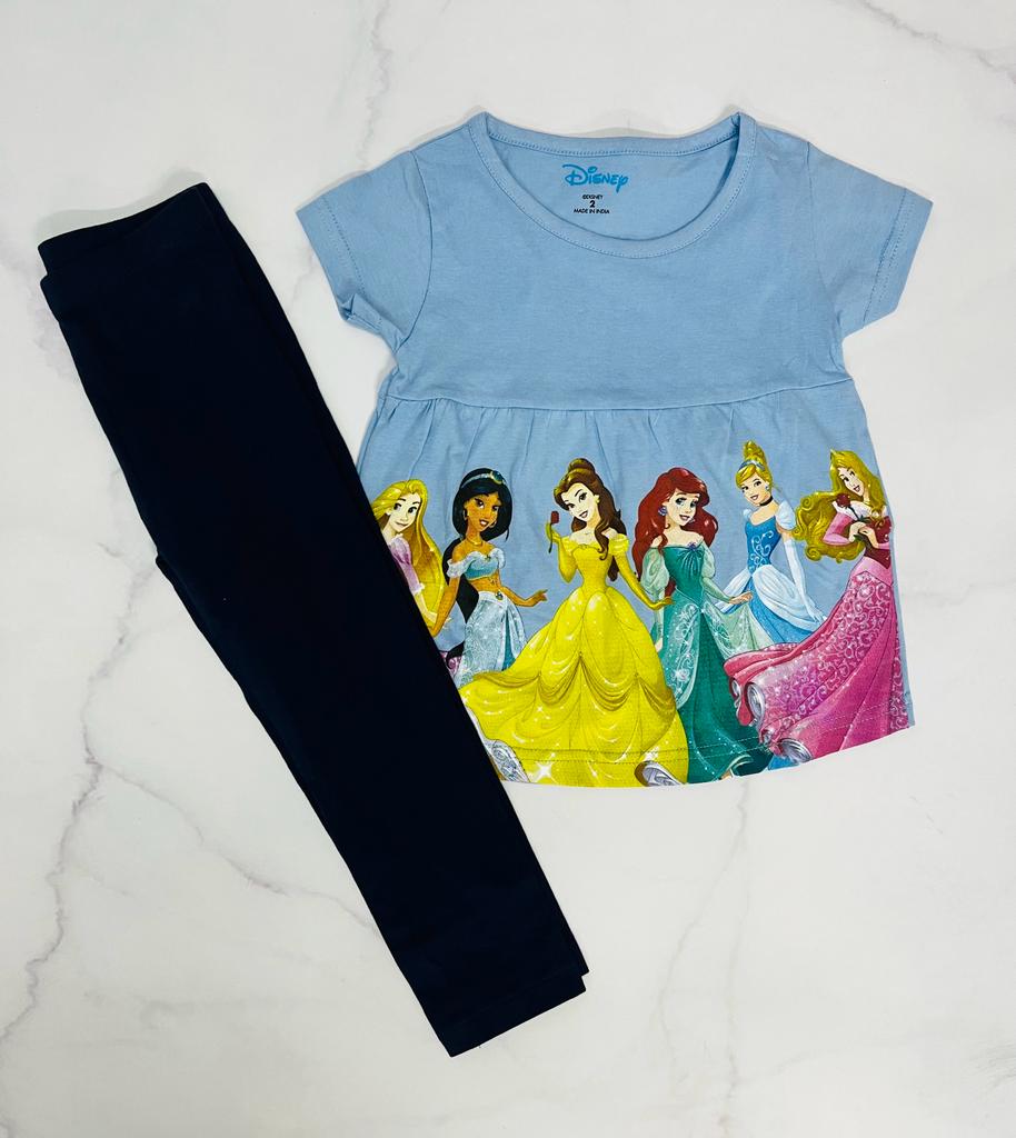 Set 2 Piezas princesas disney Leggin azul niña