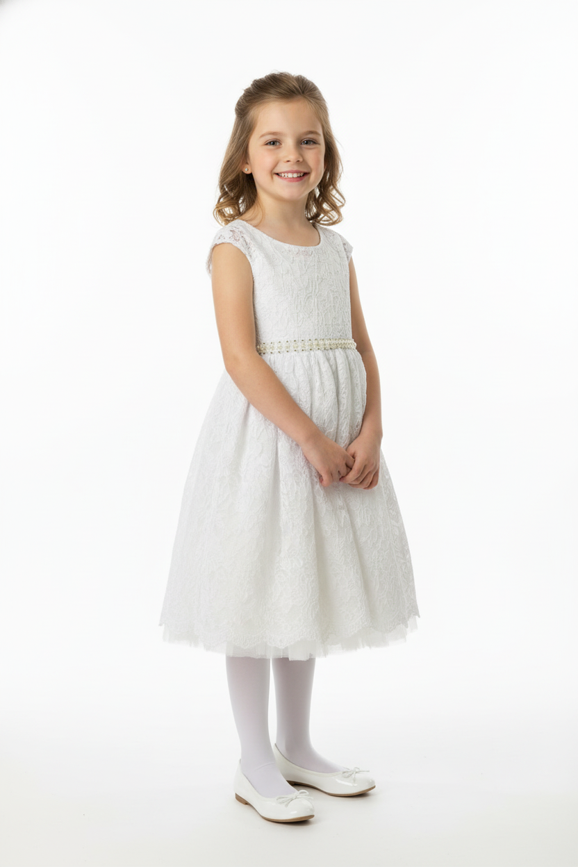 Vestido blanco niña eventos gala bautizo