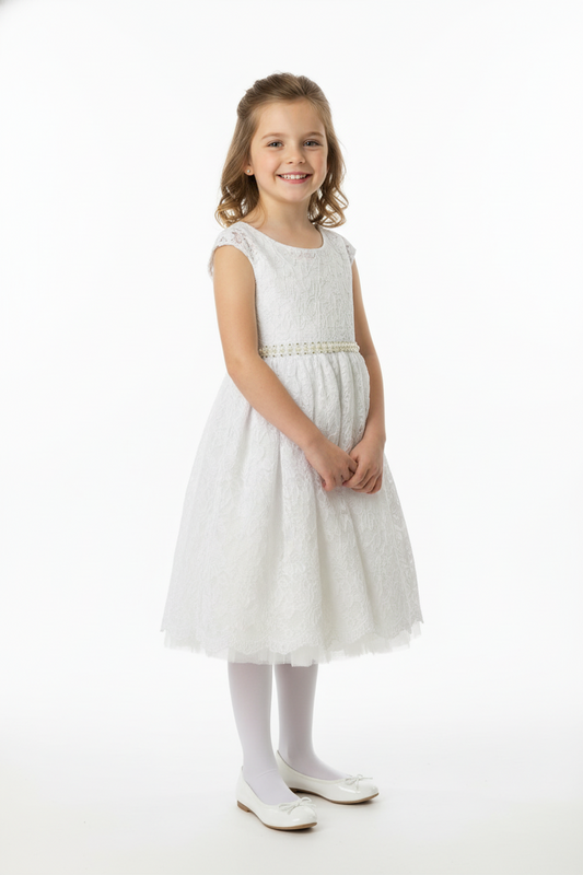 Vestido blanco niña eventos gala bautizo