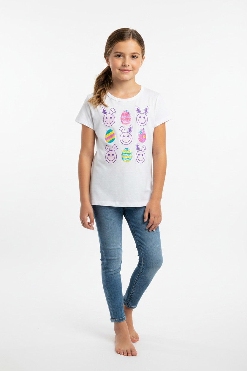 Camisa blanca conejo Childrens Place niña promo 3x1000