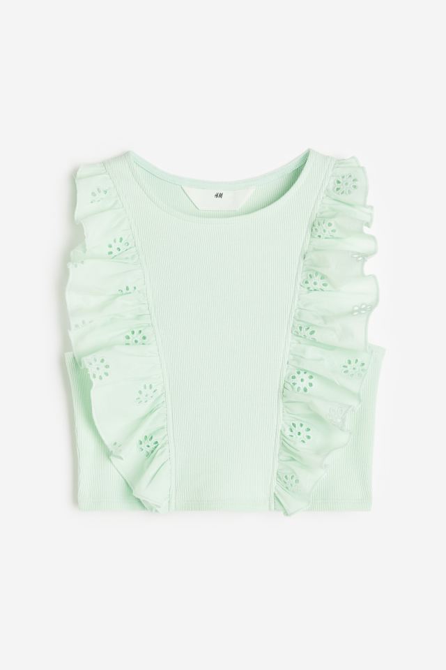 Camisa verde niña H&M revuelos blusa