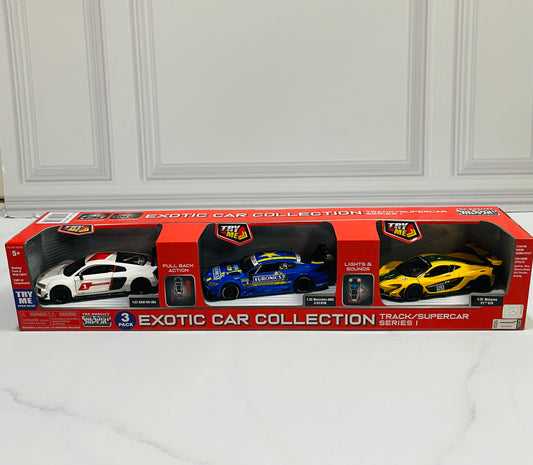 Carros set 3 unidades blanco,azul,amarillo