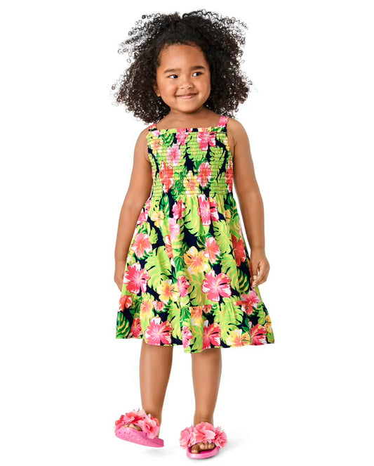 Vestido verde flores rosadas niña Gymboree promo 2x1000