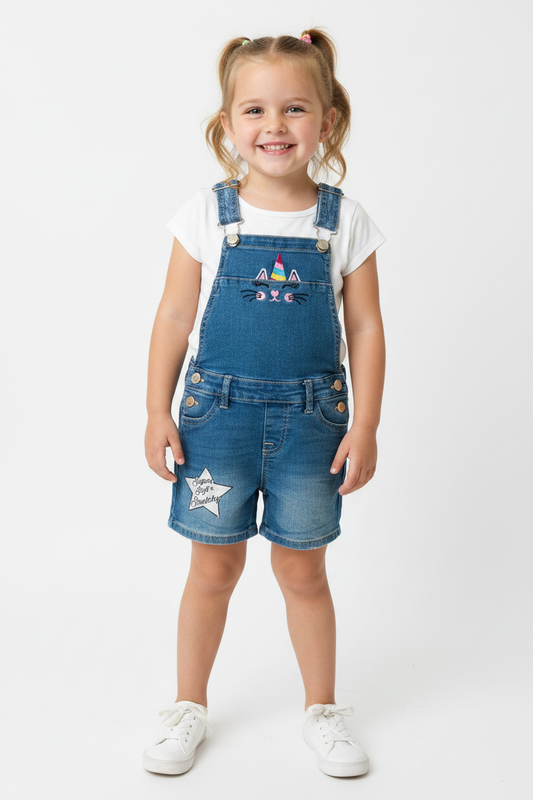 Overall jeans niña promo 2x1000 unicornio