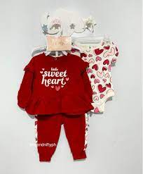 Set 3 Piezas rojo bebe niña Just Lizzy Valentines love
