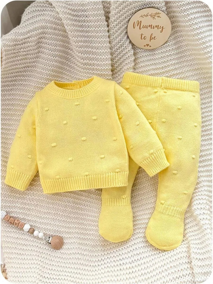 Set conjunto 2 piezas camisa pantalon amarillo bebe niño niña sa25080544774450666