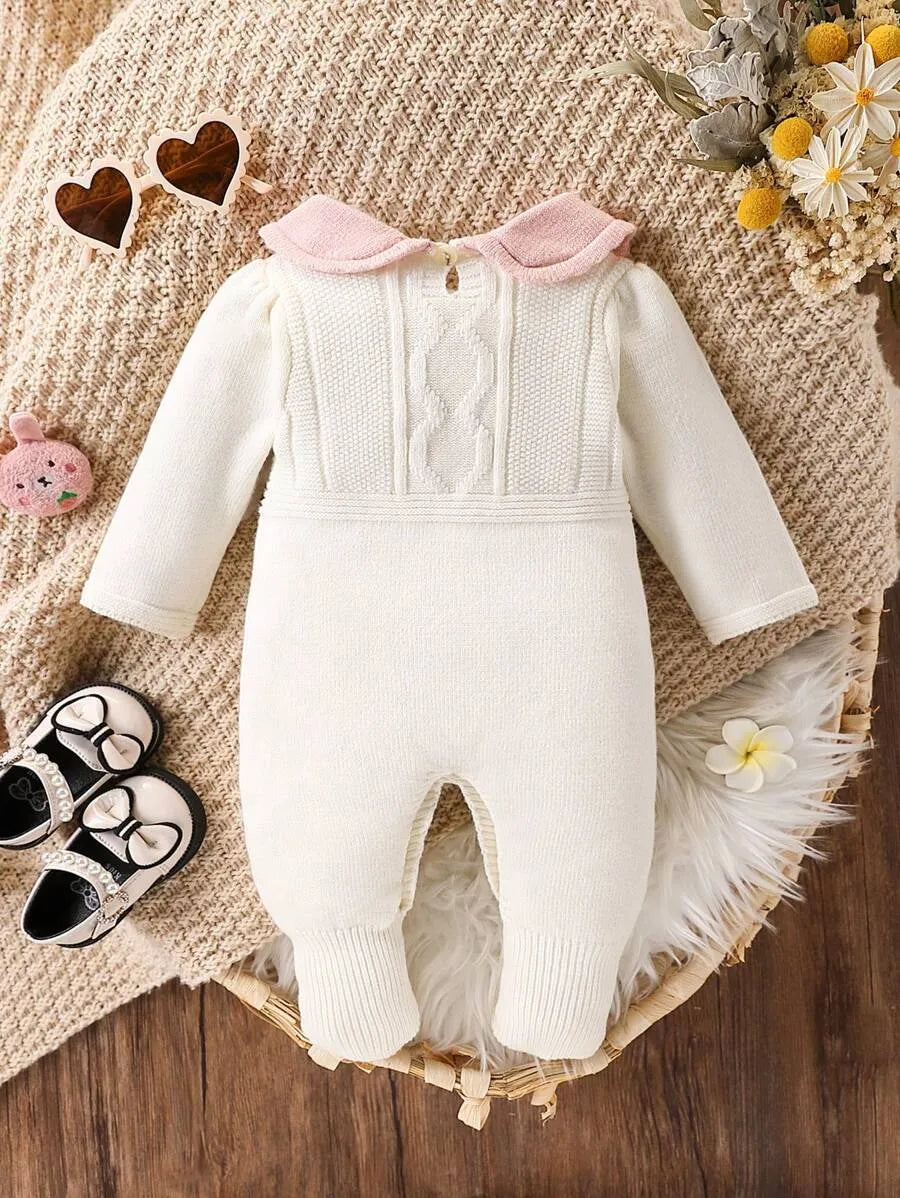 Mameluco blanco chongo rosado bebe niña salida hospital sa2409095562997695