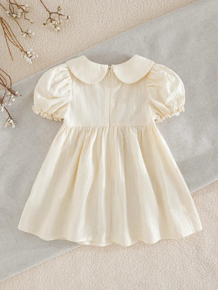 Vestido beige flores bebe niña sa25040196955303305