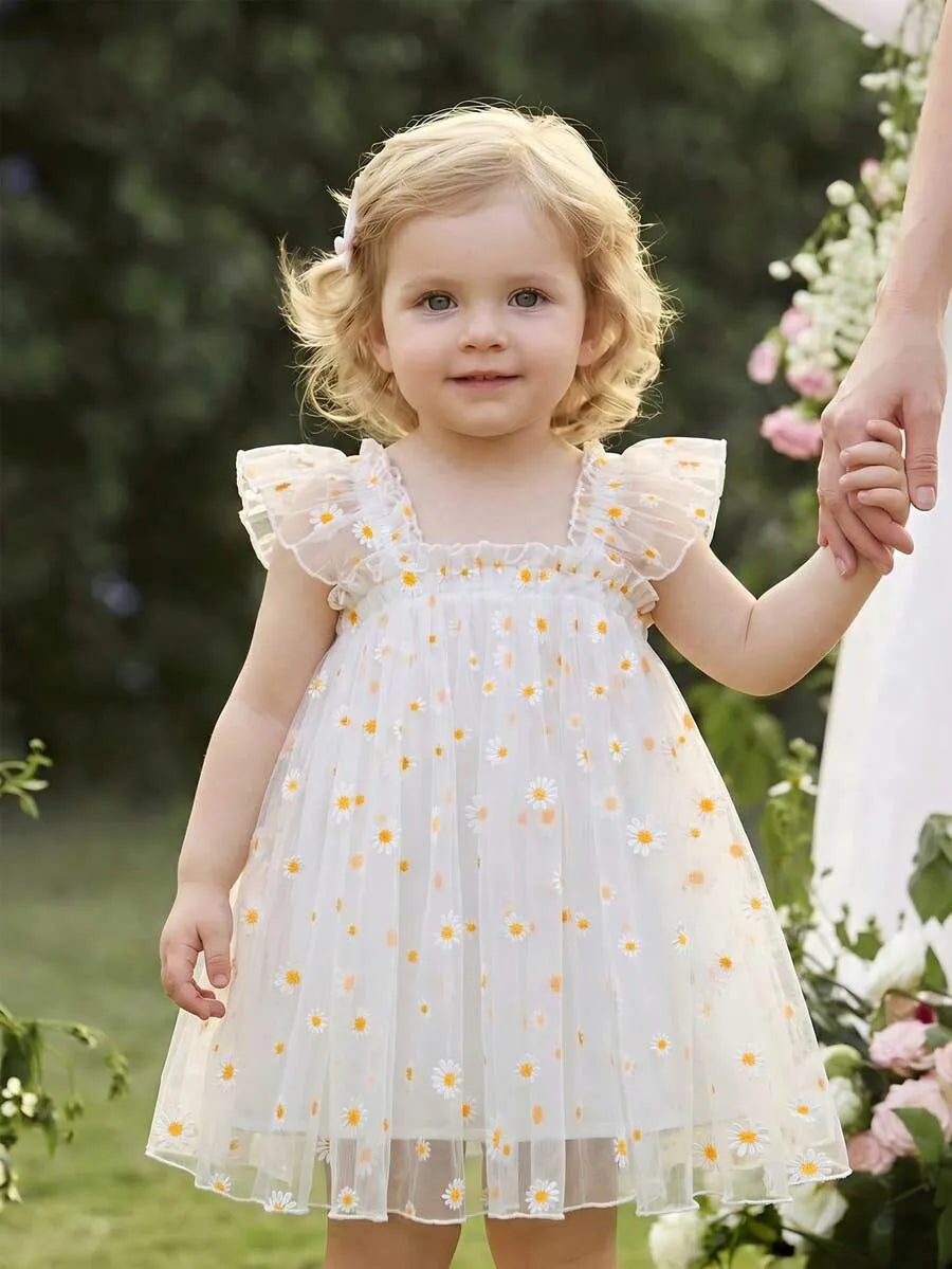 Vestido flores blanco bebe niña sa251206967966593888 tutu