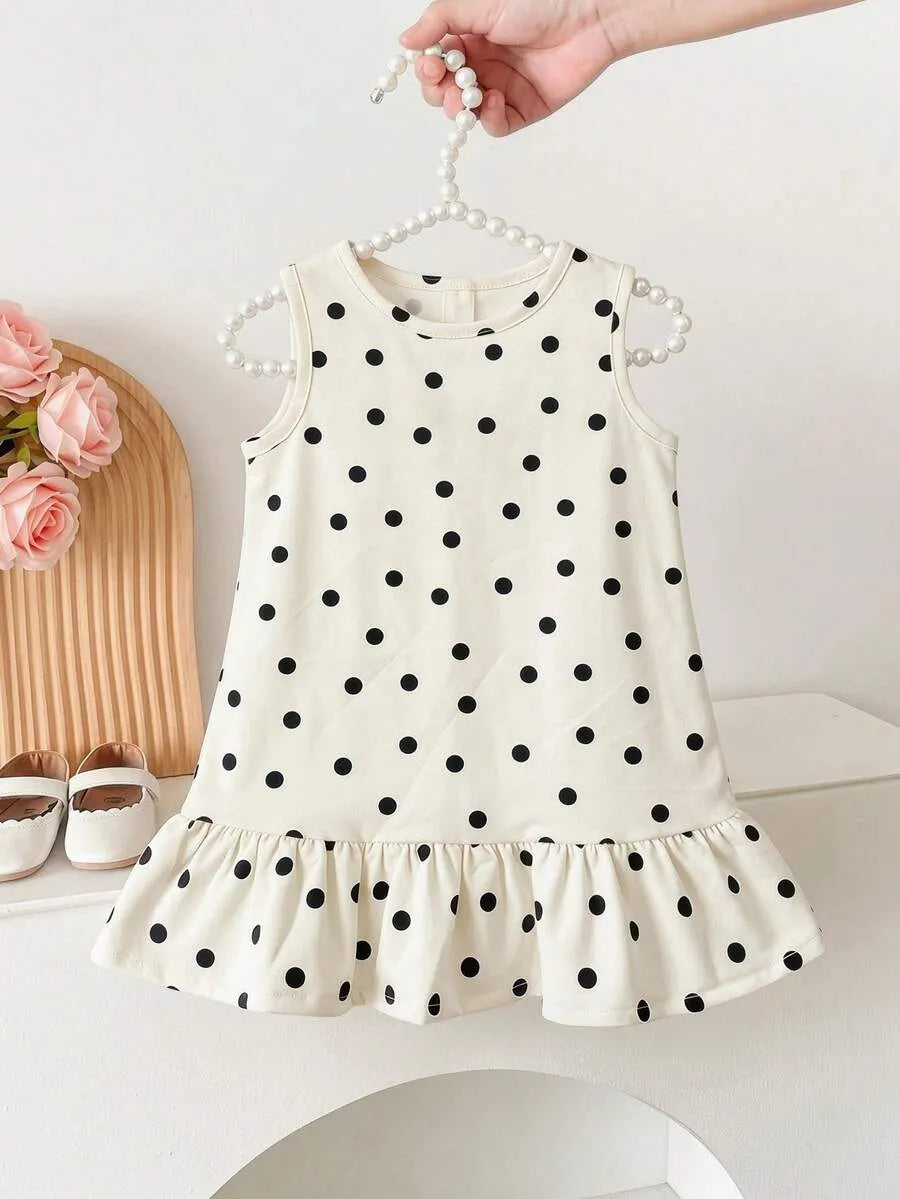 Vestido blanco polka dot bebe niña sa260410150693168352311