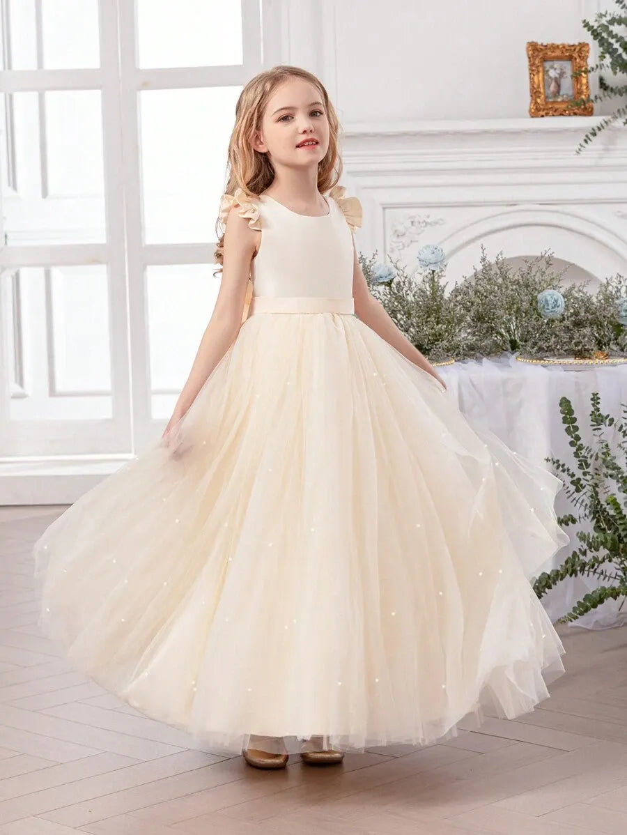 Vestido champange beige niña gala sk25062091441685177